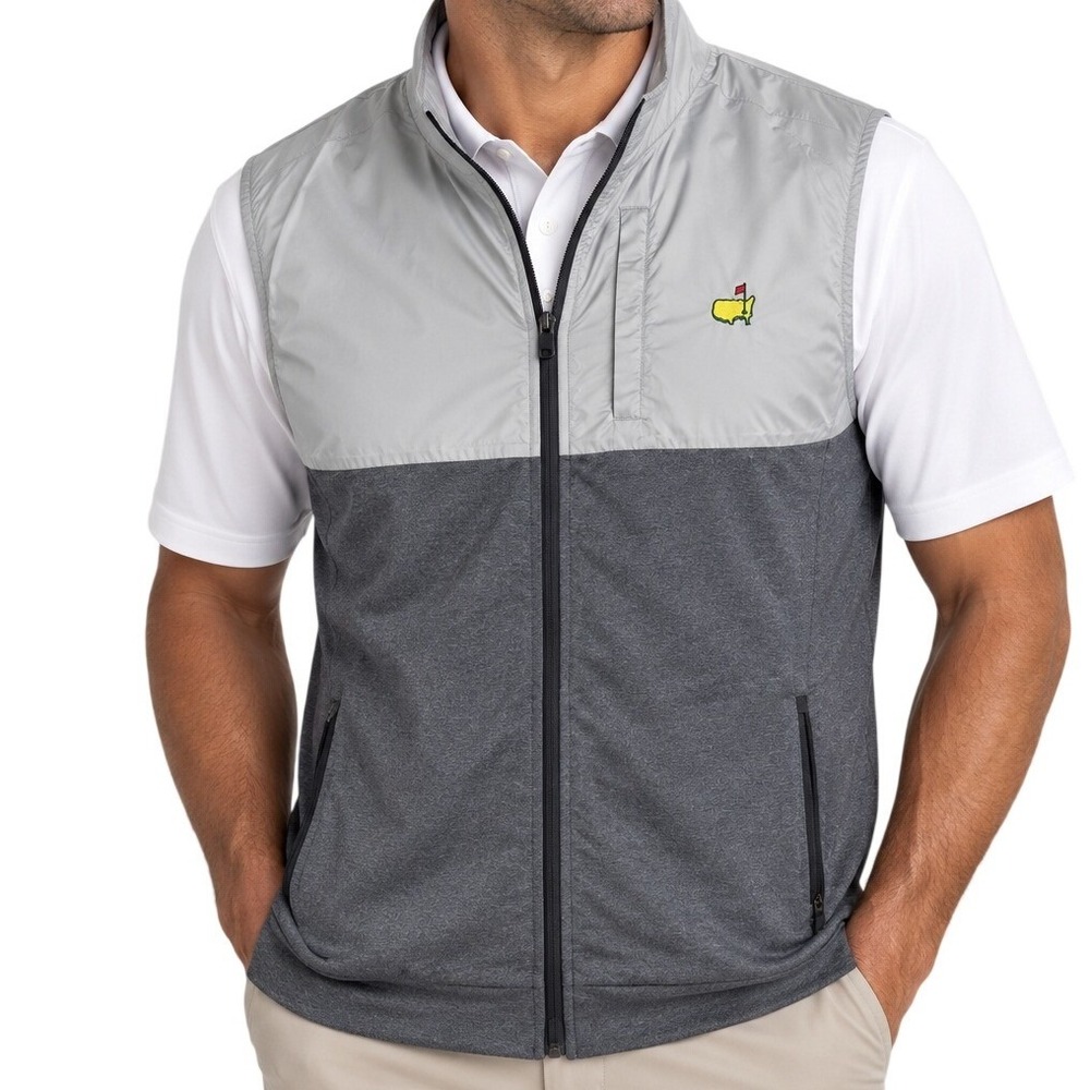 Masters Tech Gray Full Zip Golf Vest Men's  Large